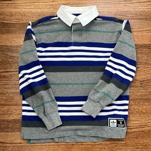 Adidas Longsleeve Striped Rugby Polo Shirt